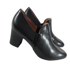 NWOT! ABELLA! EXPERT COMFORT! BLACK VEGAN LEATHER CHUNKY HEEL ANKLE BOOTS! SZ 6M